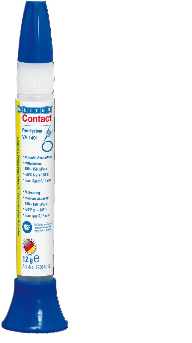 WEICON Contact VA 1401 Cyanoacrylaatlijm 12 g | Secondelijm voor rubber, papier & kunststof
